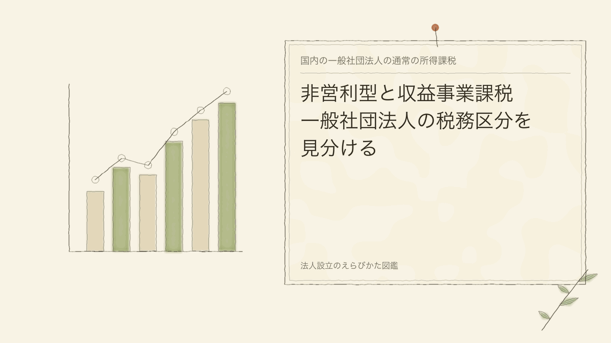 非営利型と収益事業課税|一般社団法人の税務区分を見分ける